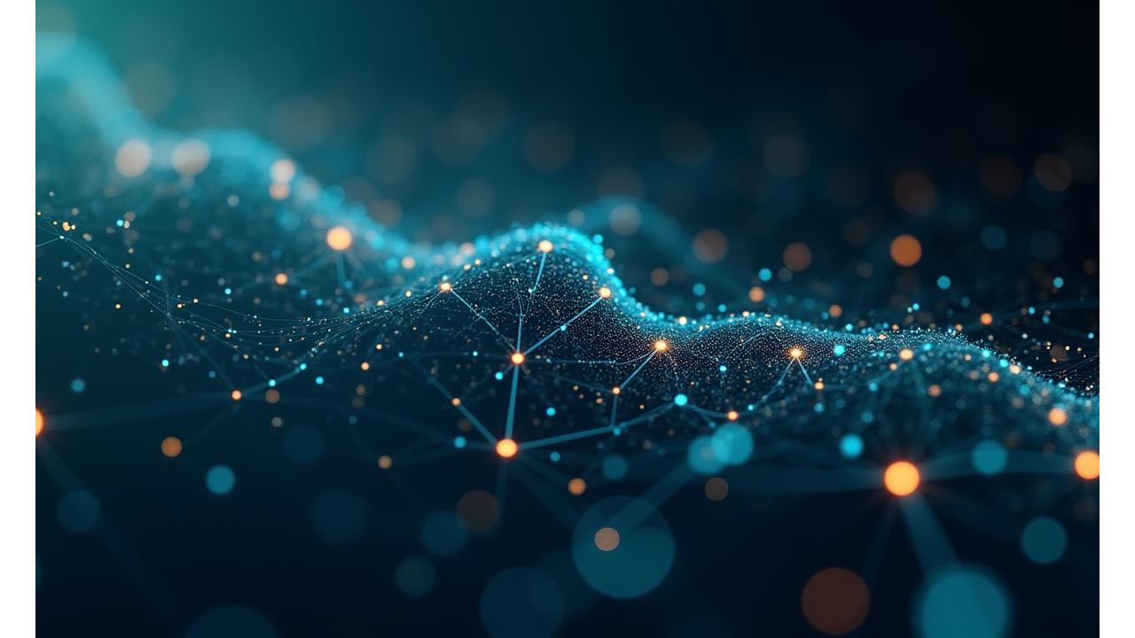 Abstract AI network visualizing data flow and insights