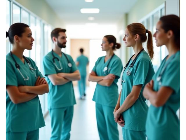 Medical professionals collaborating, symbolizing healthcare services and education programs.