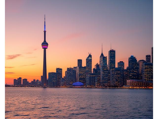 Scenic view of Toronto skyline and waterfront, representing tourism and cultural projects.