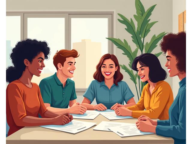 Diverse group of people collaborating around a table, symbolizing a nonprofit organization at work.