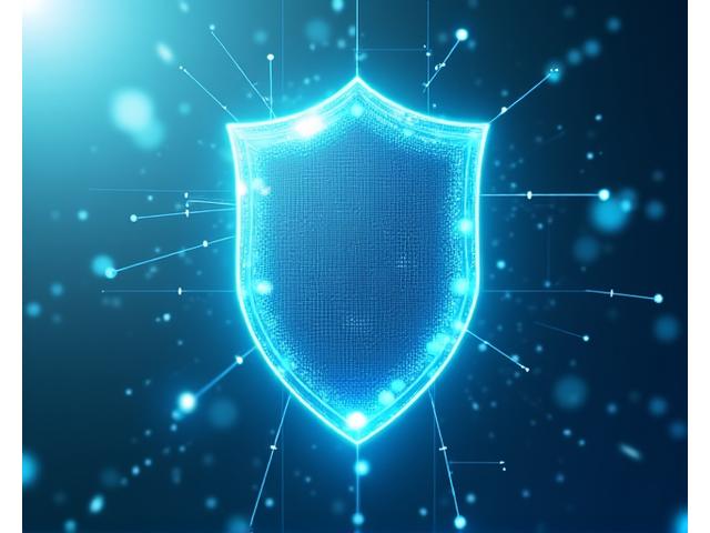 Abstract shield protecting digital data, symbolizing privacy and security