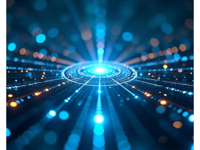 Abstract depiction of data flowing securely through a protected network, symbolizing responsible data usage